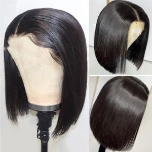 t & a hair global vietnam factory premium synthetic hair 14 inch dark brown straight hair short hair bob wig middle part wig