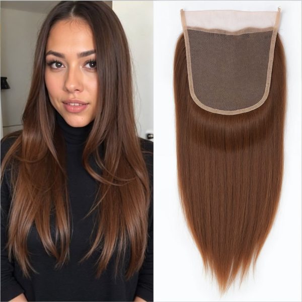 t&a hair global lace closure 4x4 hair extensions kinky straight human hair 20 inch light ash #12