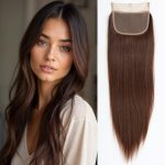 t&a hair global lace closure 4x4 hair extensions kinky straight human hair 20 inch light ash #12