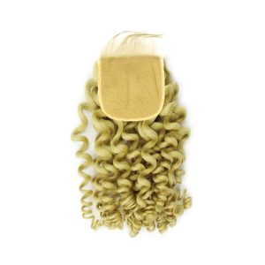 t&a hair global lace closure 5×5 deep wavy white blonde human hair extensions