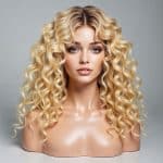 t&a hair global lace closure 5×5 deep wavy white blonde human hair extensions