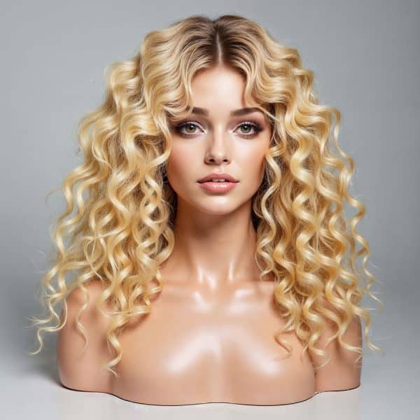 t&a hair global lace closure 5×5 deep wavy white blonde human hair extensions